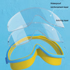 Large Frame Waterproof and Anti-fog HD Transparent Children Swimming Goggles, HD Transparent Swimming Goggles(White), HD Transparent Swimming Goggles(Pink), HD Transparent Swimming Goggles(Blue Yellow), HD Transparent Swimming Goggles(Blue White)      ...