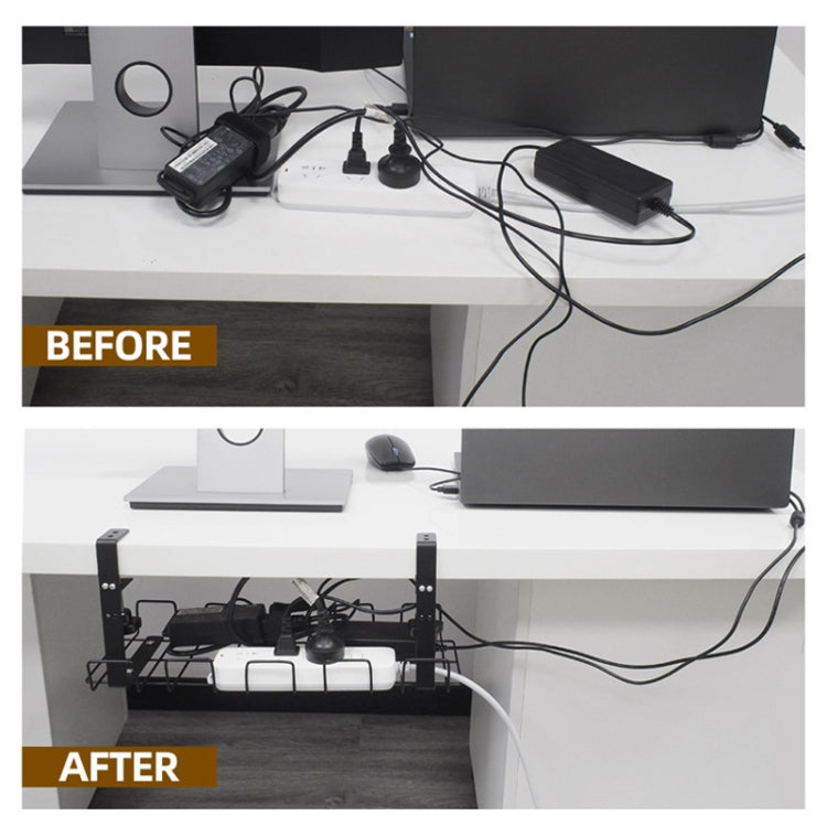 Under Desk Cable Management Tray Carbon Steel Cable Organizer Cable Storage Rack, 40.5 CM – Durable Build, Easy to Use