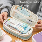 Macaron Double-Layer Retractable Large Capacity Pencil Case