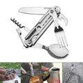 6-in-1 Folding Tableware (Fork/Knife/Spoon/Bottle Opener) for Camping and Survival Default Title