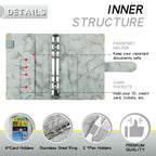 A6 Binder Budget Book Marbled Notebook PU Leather Binder