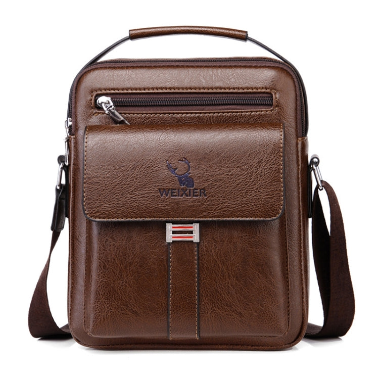 WEIXIER D245 Men Business Bag Large Capacity Shoulder Backpack, D245 Black, D245 Light Brown, D245 Dark Brown – Waterproof, Wear-resistant, Leather D245 Dark Brown Dark Brown