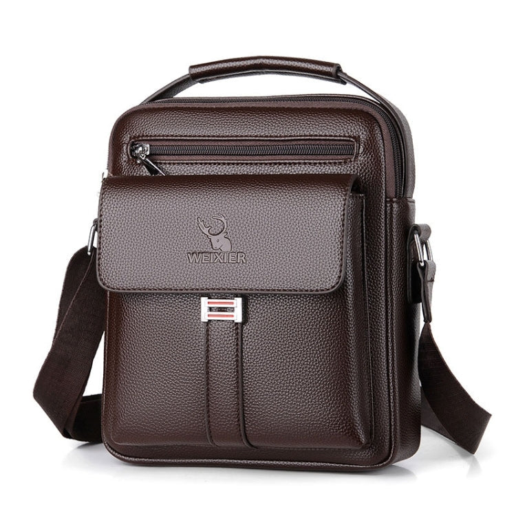WEIXIER D244 Men Shoulder Bag Large Capacity Business Retro Messenger Bag, D244 Black, D244 Brown – Waterproof, Wear-resistant, Leather D244 Brown Brown