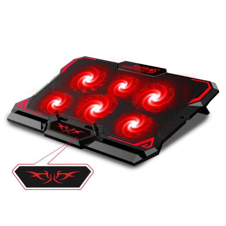 CoolCold 17inch Gaming Laptop Cooler Six Fan Two USB Port 2600RPM Laptop Cooling Pad – TPU Default Title