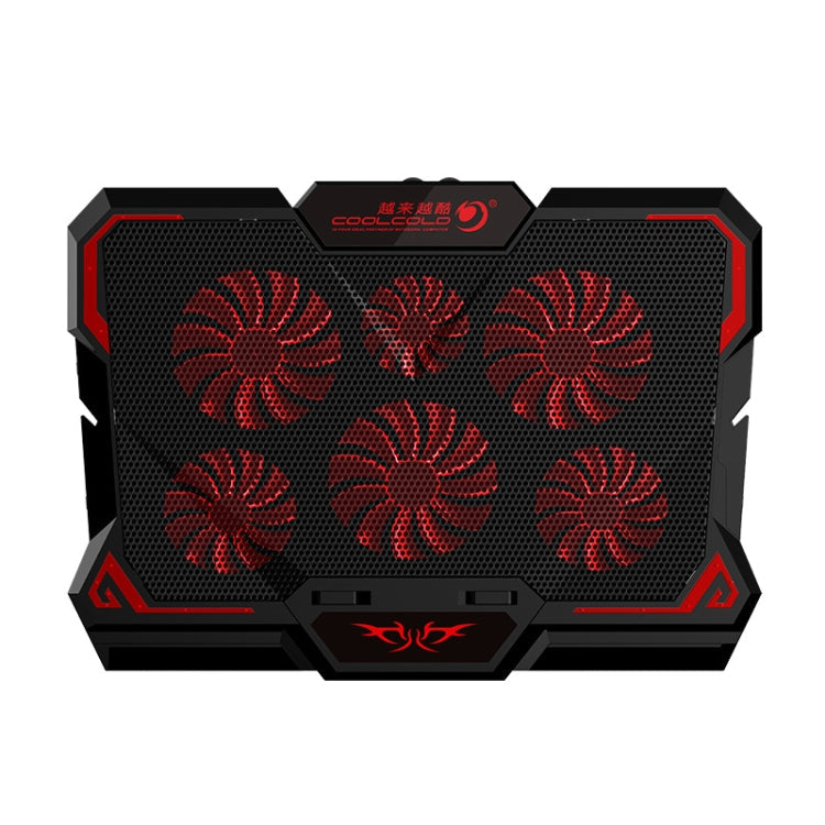 CoolCold 17inch Gaming Laptop Cooler Six Fan Two USB Port 2600RPM Laptop Cooling Pad – TPU