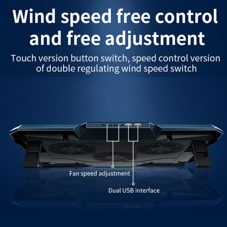 CoolCold 17inch Gaming Laptop Cooler Six Fan Two USB Port 2600RPM Laptop Cooling Pad – TPU