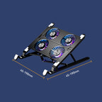 Laptop Radiator Bracket Folding Storage Air-cooled Cooling Base,Style:, Four Fan – TPU