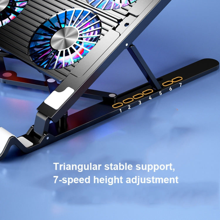 Laptop Radiator Bracket Folding Storage Air-cooled Cooling Base,Style:, Four Fan – TPU
