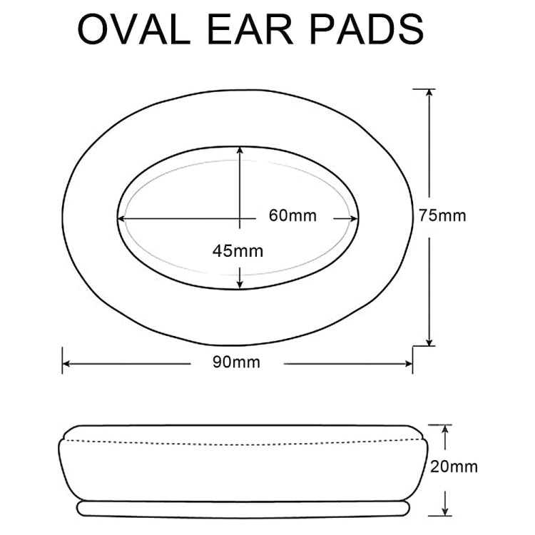 2pcs Headphone Cover Foam Cover for JBL E55BT, Color: Without LR, Black