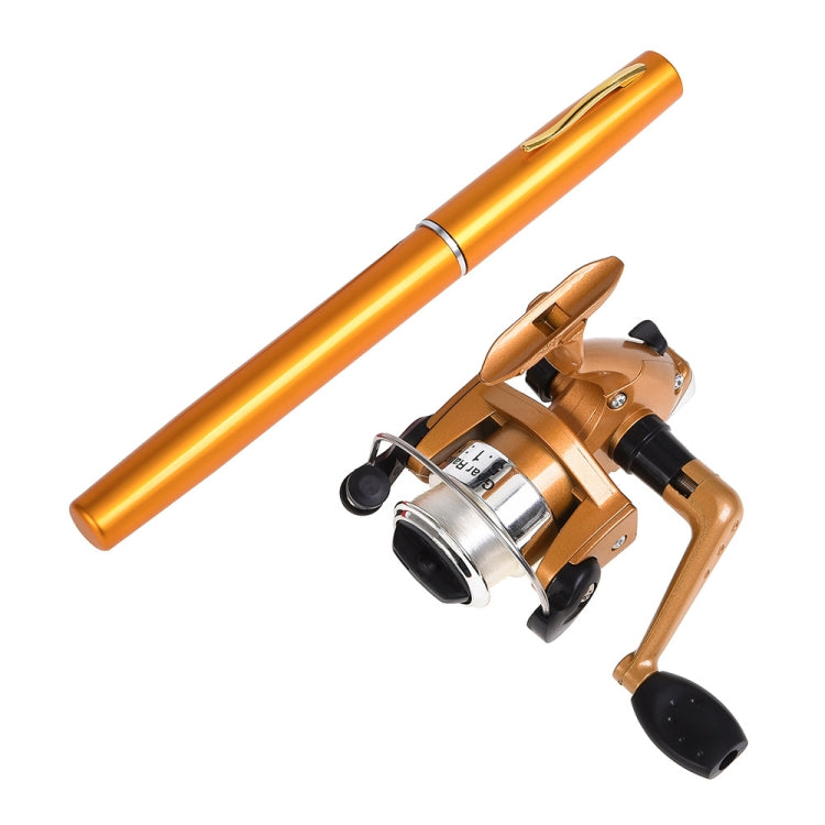LEO Pen Type Fishing Rod & Spinning Wheel Fishing Reel Portable Pocket Fishing Gear, H8022G Gold, H8022PU Purple, H8022 Silver H8022G Gold H8022G Gold