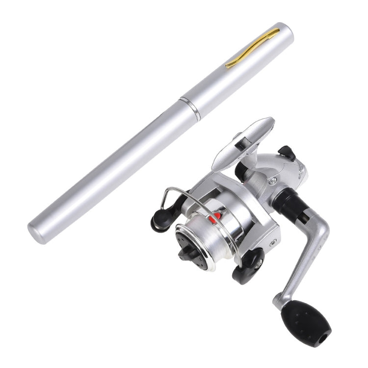 LEO Pen Type Fishing Rod & Spinning Wheel Fishing Reel Portable Pocket Fishing Gear, H8022G Gold, H8022PU Purple, H8022 Silver – Durable Build, Easy to Use H8022 Silver H8022 Silver
