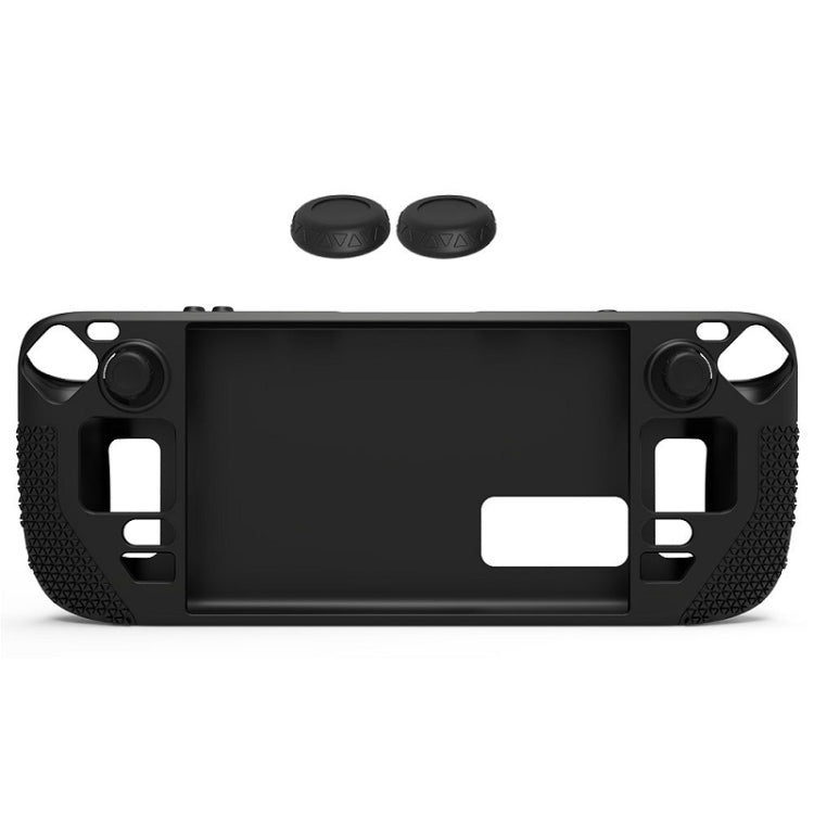 All-Inclusive Silicone Cover With Button Cap For Steam Deck, (Black), (Blue), (Red), (Pink) (Black) Black