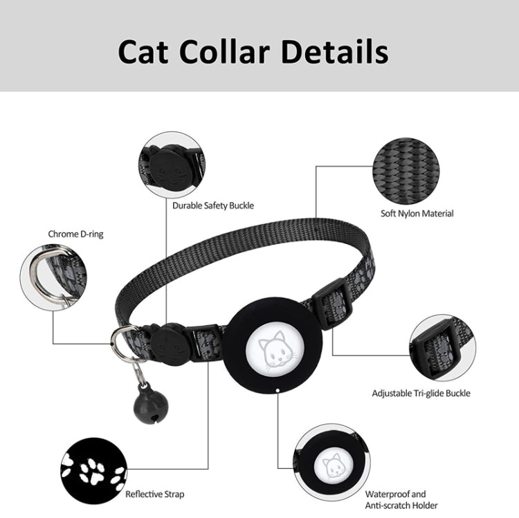 Accessory – Pet Cat Reflective Collar with Bell for AirTag 2nd Gen / AirTag 1st...