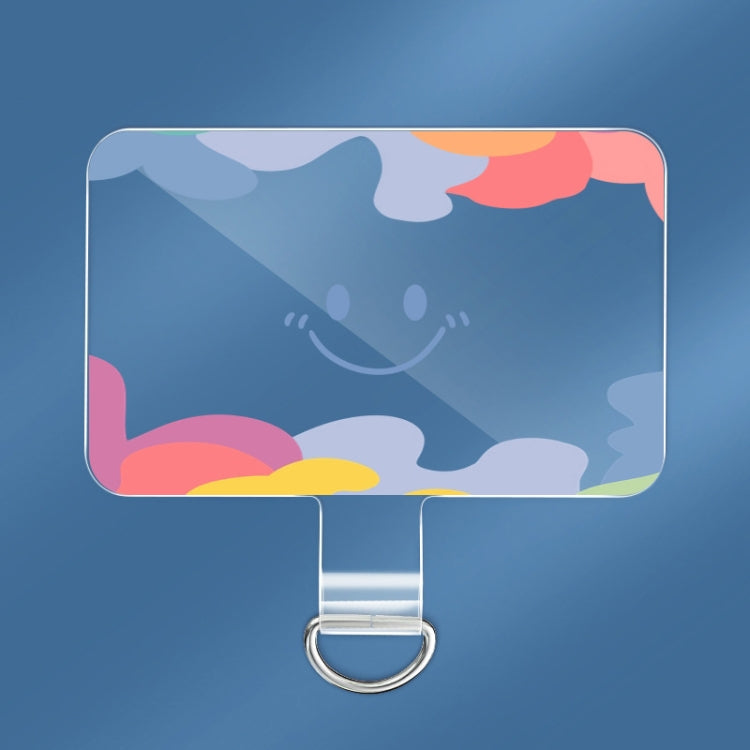 Universal Phone Lanyard Gasket Back Stick TPU Connecting Piece, Smile, Colored Smiley Face, Happy, Rainbow, Deer, Adorable Tiger Colored Smiley Face