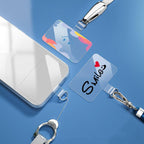 Universal Phone Lanyard Gasket Back Stick TPU Connecting Piece, Smile, Colored Smiley Face, Happy, Rainbow, Deer, Adorable Tiger