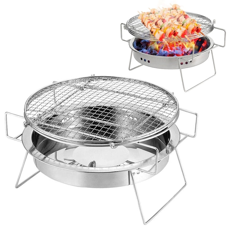 RG_011 Outdoor Round Folding Stainless Steel Barbecue Grill, Size:, 22 x 14cm, 30 x 19.5cm 22 x 14cm