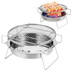 RG_011 Outdoor Round Folding Stainless Steel Barbecue Grill, Size:, 22 x 14cm, 30 x 19.5cm 22 x 14cm
