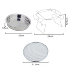 RG_011 Outdoor Round Folding Stainless Steel Barbecue Grill, Size:, 22 x 14cm, 30 x 19.5cm