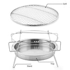 RG_011 Outdoor Round Folding Stainless Steel Barbecue Grill, Size:, 22 x 14cm, 30 x 19.5cm
