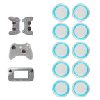 10 PCS Gamepad Silicone Luminous Button Cap Rocker Cap For PS5/PS4/PS3/ONE/360/PRO/series X/S Transparent Blue Circle