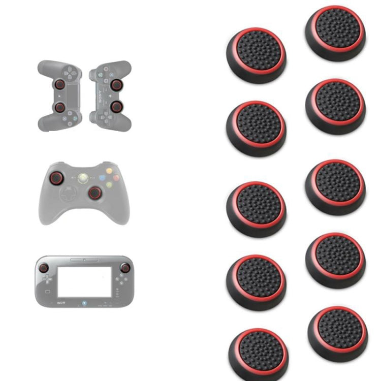 10 PCS Gamepad Silicone Luminous Button Cap Rocker Cap For PS5/PS4/PS3/ONE/360/PRO/series X/S – Flip Black Red Circle