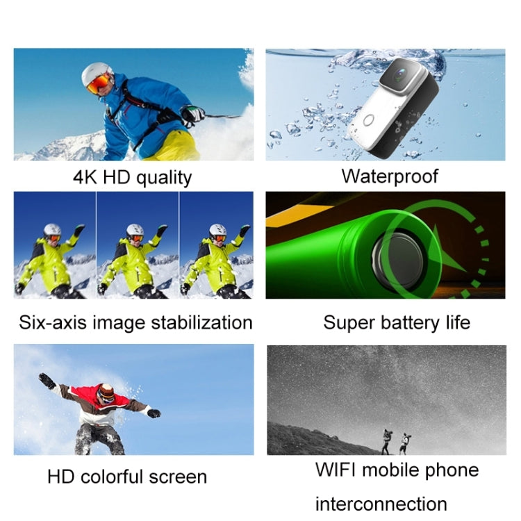 Thumb Action Camera 4K HD Anti-shake WiFi Camera, (White), (Black) – Waterproof, 4K
