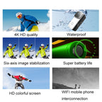 Thumb Action Camera 4K HD Anti-shake WiFi Camera, (White), (Black) – Waterproof, 4K