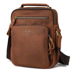 HUMERPAUL MH573 Men Shoulder Bag Leather Messengers Bag Khaki