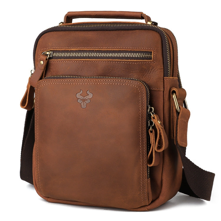 HUMERPAUL MH573 Men Shoulder Bag Leather Messengers Bag Khaki