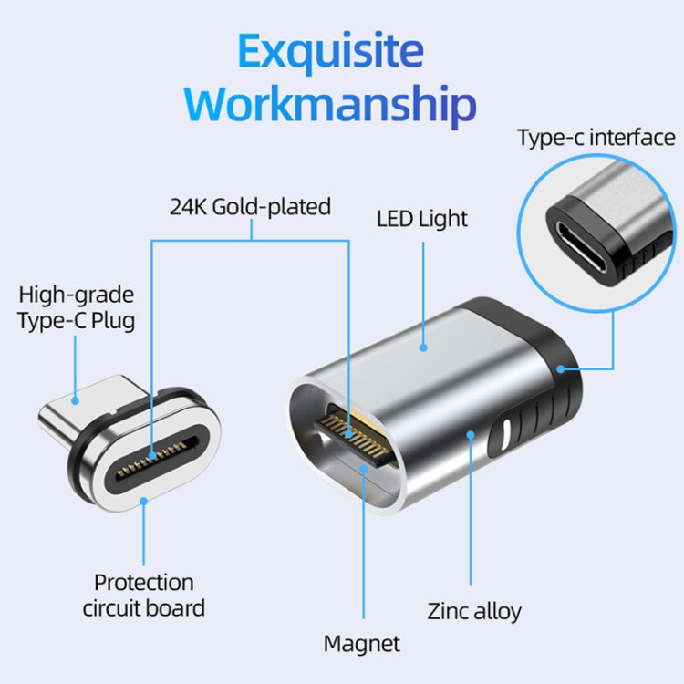 TZ28 PD 100W 24Pin Fast Charge Data and Video Transmission Type-C / USB-C Magnetic Adapter – Magnetic, Fast Charging, Aluminum Alloy