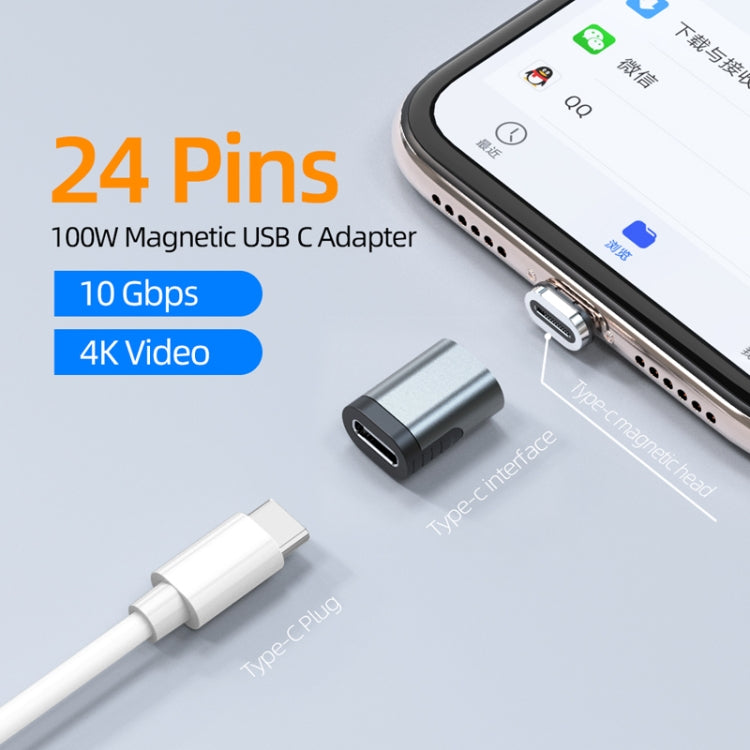 TZ28 PD 100W 24Pin Fast Charge Data and Video Transmission Type-C / USB-C Magnetic Adapter – Magnetic, Fast Charging, Aluminum Alloy