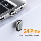 TZ28 PD 100W 24Pin Fast Charge Data and Video Transmission Type-C / USB-C Magnetic Adapter – Magnetic, Fast Charging, Aluminum Alloy