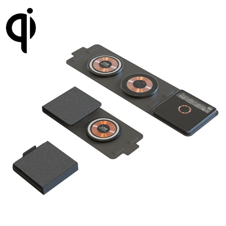 T01 15W 3 in 1 Wireless Charger Foldable Clear Glass Portable Fast Charger, T01 T01