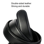 Dandali Casual Men Automatic Buckle Belt Business Soft Leather Pants Band, 125cm – Wear-resistant, Card Slot, Leather
