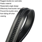 Dandali Casual Men Automatic Buckle Belt Business Soft Leather Pants Band, One Size 110-125cm
