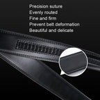 Dandali Casual Men Automatic Buckle Belt Business Soft Leather Pants Band, One Size 110-125cm