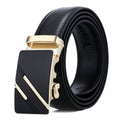 Dandali Casual Men Automatic Buckle Belt Business Soft Leather Pants Band, 115cm 115cm ZD-1