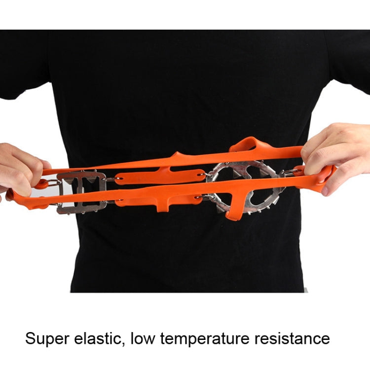 1 Pair 18 Large Spikes Crampons Outdoor Winter Walk Ice Fishing Snow Shoe Spikes,Size:, L Black, L Orange