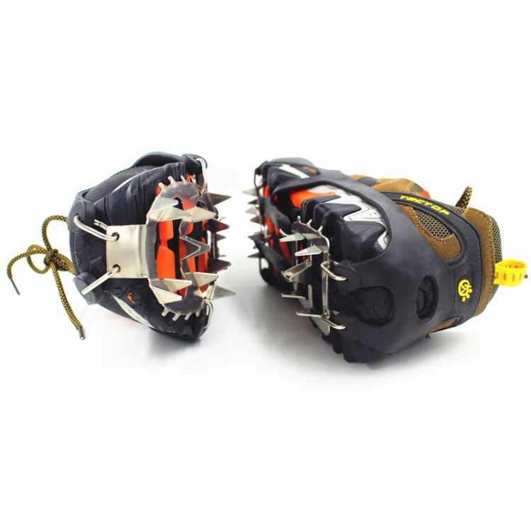 1 Pair 18 Large Spikes Crampons Outdoor Winter Walk Ice Fishing Snow Shoe Spikes,Size:, L Black, L Orange
