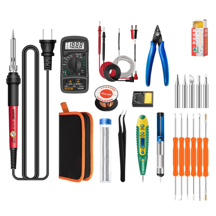 Household Constant Temperature Soldering Iron Set 60W Internal Heat Welding Tool Kit, ANENG SL101 24pcs/set Rotary Thermostat, 24pcs/set EU Plug, 25pcs/set US Plug, 25pcs/set EU Plug ANENG SL101 24pcs set Rotary Thermostat US Plug
