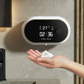 W2 Wall-mounted USB Charging Automatic Foam Soap Dispenser With Time Temperature Display, White, Black White