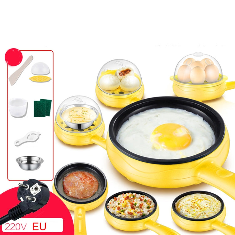 350W Electric Egg Omelette Cooker Frying Pan Steamer Cooker,EU Plug,Style:, Single Layer Set Yellow, Double Layer Set Yellow, Pan+Wood Shovel Yellow, Single Layer Set Pink, Double Layer Set Pink, Pan+Wood Shovel Pink