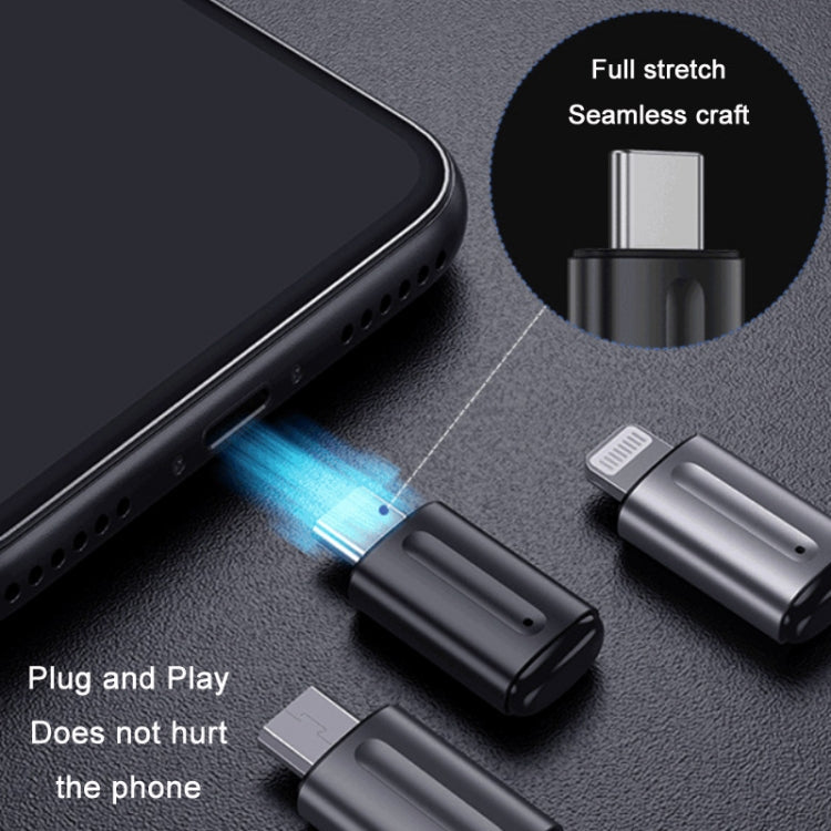 Ocrustar Capsule Mobile Phone Infrared Universal Remote Control, Color: 3-in-1 iOS/Hongmeng/Android Type-C (Black), 3-in-1 iOS/Hongmeng/Android Type-C (Black), 3-in-1 iOS/Hongmeng/Android Type-C (Silver), 3-in-1 iOS/Hongmeng/Android Type-C (Purple)