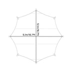 Outdoor Octagonal Curtain Tent Rain and Sun Protection Camping Sunshade Pergola, White, Green, Khaki, Black, Blue