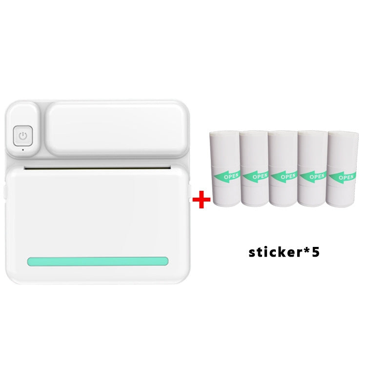 C19 200DPI Student Homework Printer Bluetooth Inkless Pocket Printer, Pink, Blue, Pink Printer Paper x 5, Blue Printer Paper x 5, Pink Sticker x 5, Blue Sticker x 5, Pink Set, Blue Set – Bluetooth Blue Sticker x 5