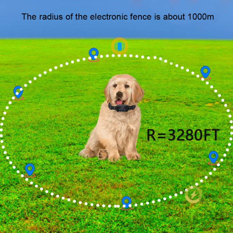 Dog Trainer Electronic Fence Smart GPS Wireless Bark Stop, White, Black