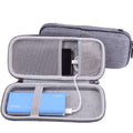Mobile Phone Power Bank Data Cable EVA Storage Bag, Gray, Black Gray