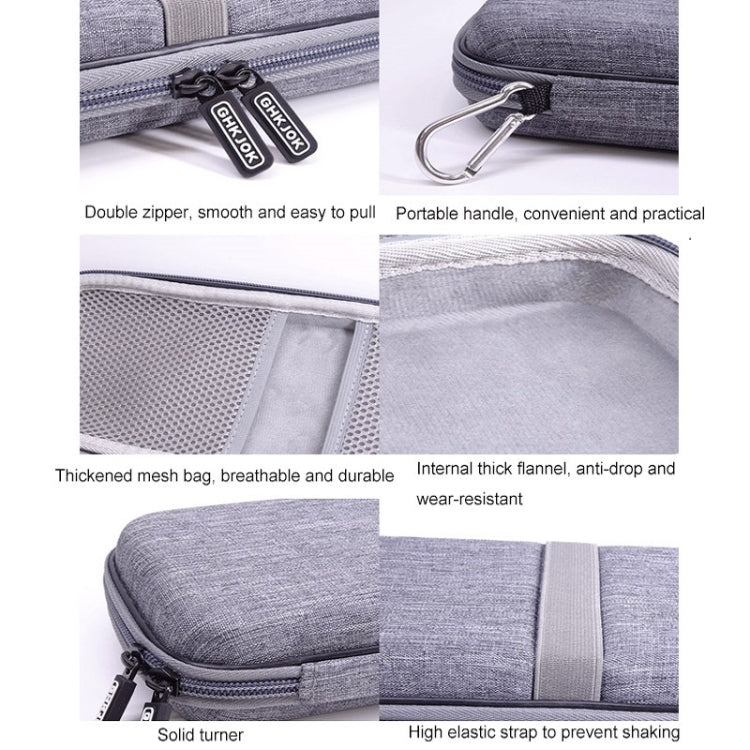Mobile Phone Power Bank Data Cable EVA Storage Bag, Gray, Black