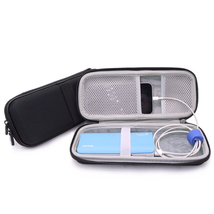 Mobile Phone Power Bank Data Cable EVA Storage Bag, Gray, Black Black