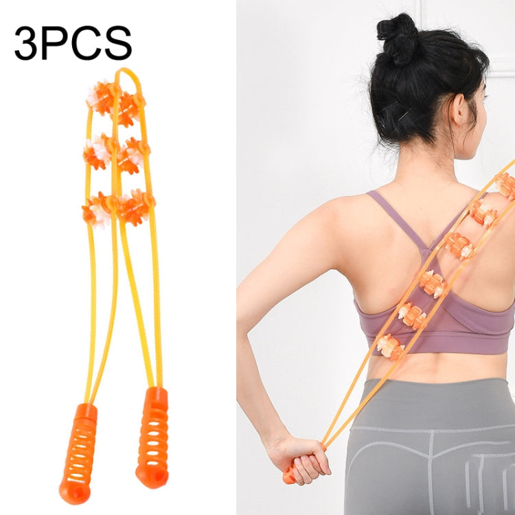 3PCS Plastic Back Puller Shoulder Waist Back Manual Roller Massager, Style:, Two Wheels (Yellow), Three Wheels (Green), Three Wheels (Yellow) Two Wheels (Yellow)